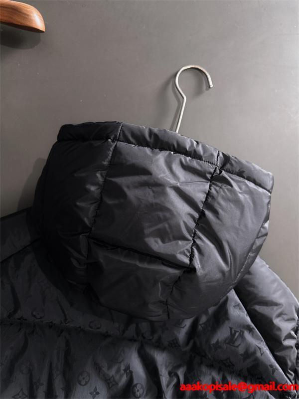 LOUIS VUITTON ルイヴィトン コピー ダウンジャケット カーキ フード付き 注目の新作 上質 