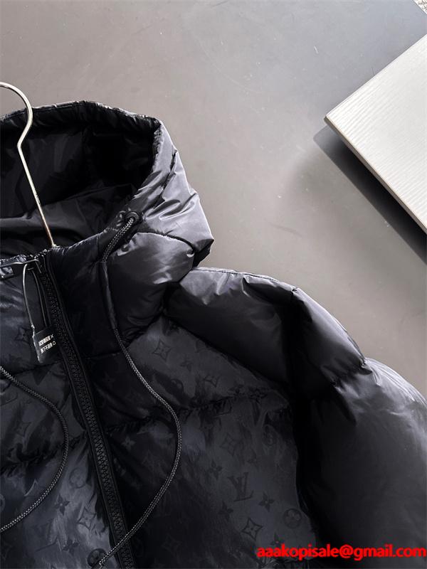 LOUIS VUITTON ルイヴィトン コピー ダウンジャケット カーキ フード付き 注目の新作 上質 