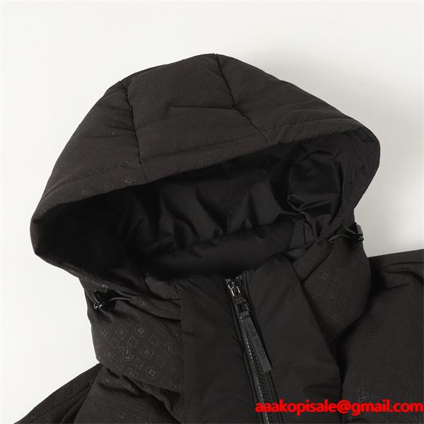  ダウンジャケット ブラック フード付き 防寒 2025秋冬 LOUIS VUITTON ルイヴィトン 偽物