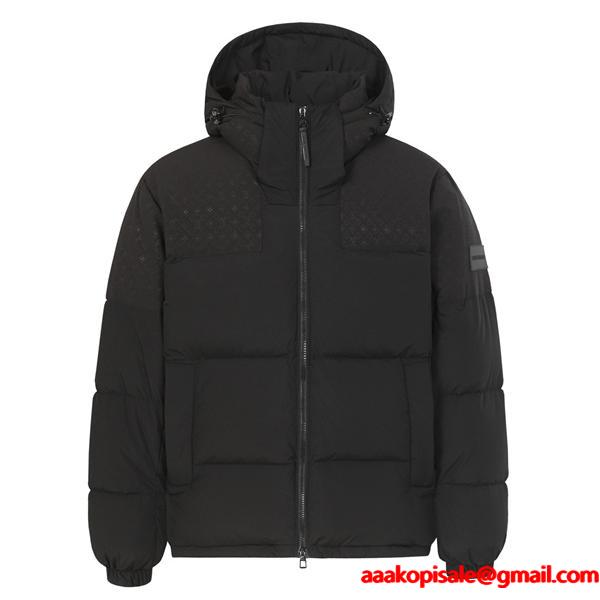  ダウンジャケット ブラック フード付き 防寒 2025秋冬 LOUIS VUITTON ルイヴィトン 偽物