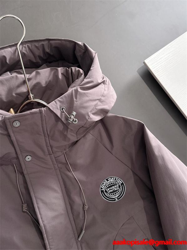 2025秋冬対応 ダウンコート ブラック フード付き LOUIS VUITTON ルイヴィトン スーパーコピー