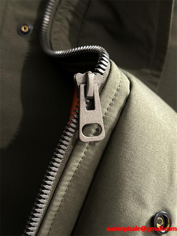 LOUIS VUITTON ルイヴィトン コピー ダウンジャケット カーキ フード付き 中綿 モード系