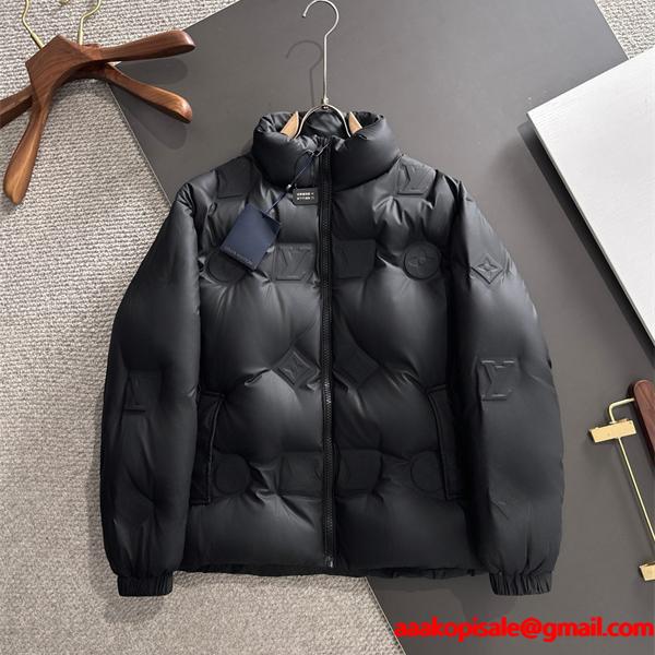  LOUIS VUITTON ルイヴィトン 偽物 ダウンジャケット ブラック ショート丈 メンズ 2025秋冬必須