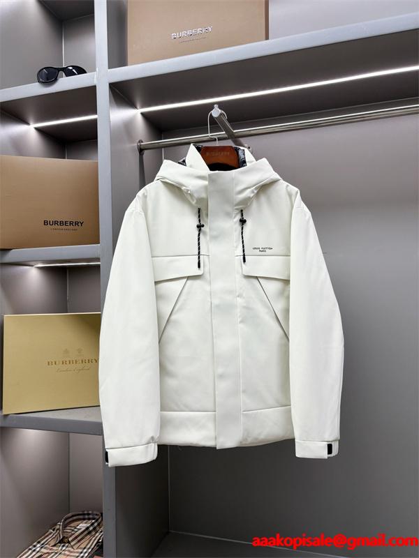 2025秋冬 フード付き LOUIS VUITTON ルイヴィトン コピー ダウンジャケット ブラック 中綿