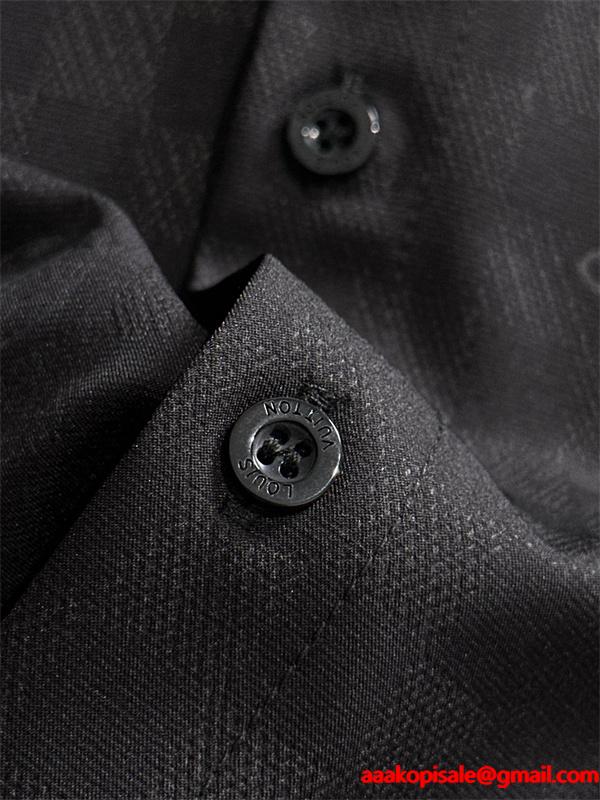 LOUIS VUITTON ルイヴィトン コピー 長袖 シャツ ブラック 無地 メンズ 当店イチオシ