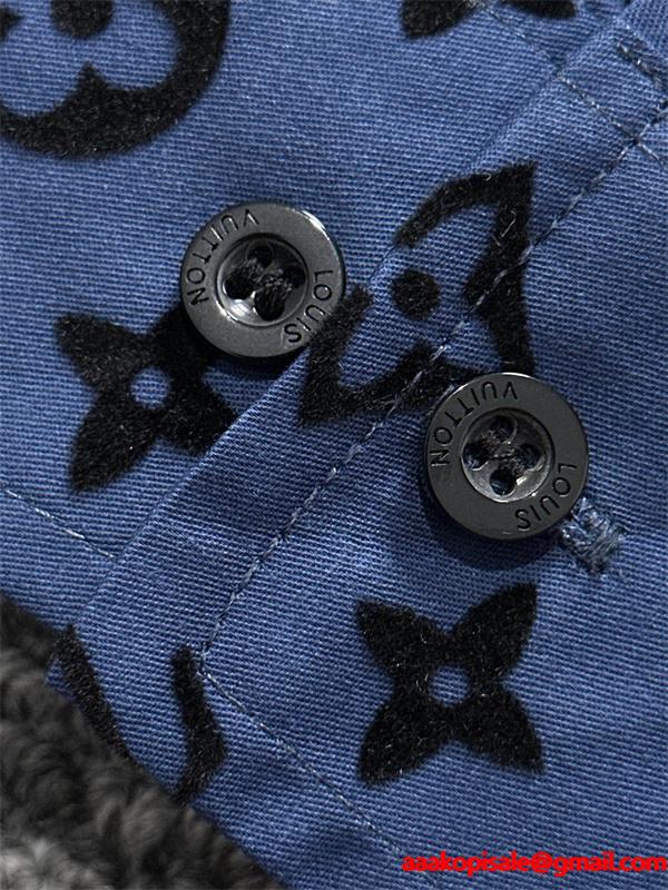 2025秋冬 総柄 シャツ ブルー 長袖 メンズ お洒落 LOUIS VUITTON ルイヴィトン コピー