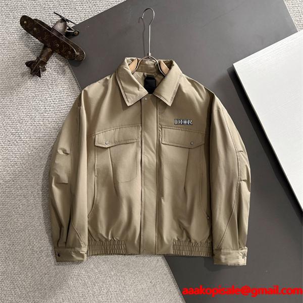 売れ筋！DIOR ディオール コピー ジャケット ベージュ メンズ 着回し 2025秋冬