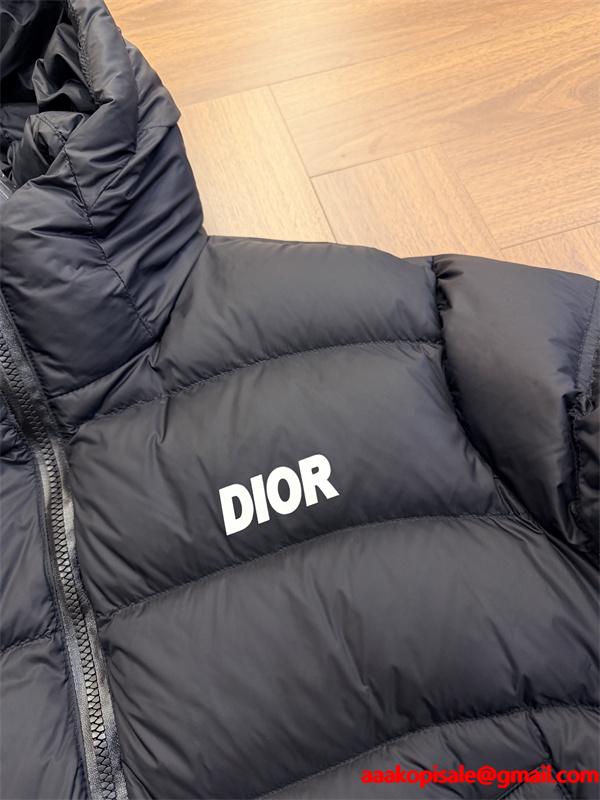 注目度抜群！ダウンジャケット ベージュ フード付き 防寒 DIOR ディオール コピー