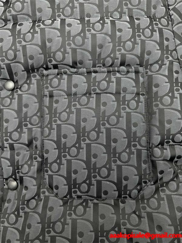 DIOR ディオール コピー 存在感抜群 ダウンジャケット 総柄 ブラック メンズ 保温