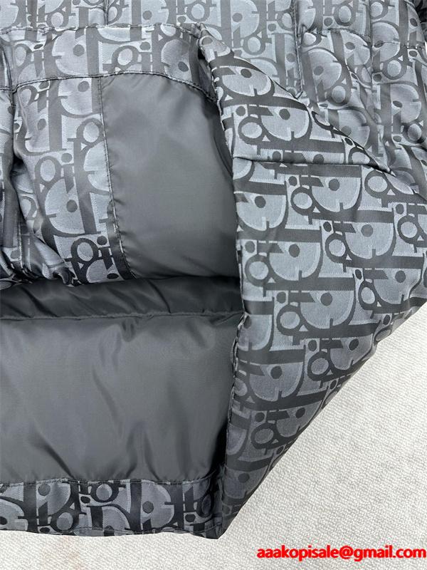 DIOR ディオール コピー 存在感抜群 ダウンジャケット 総柄 ブラック メンズ 保温