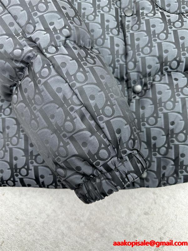 DIOR ディオール コピー 存在感抜群 ダウンジャケット 総柄 ブラック メンズ 保温