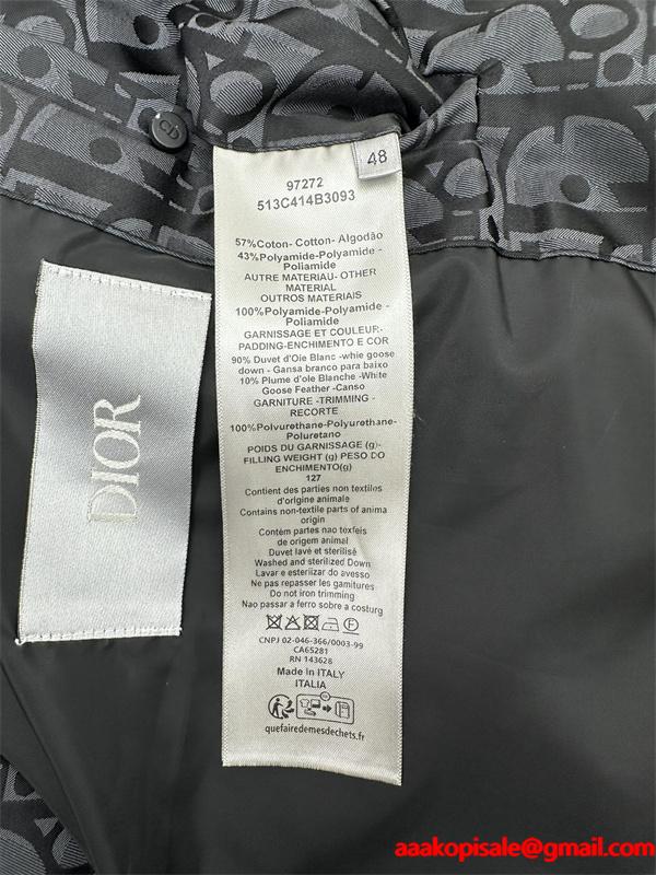 DIOR ディオール コピー 存在感抜群 ダウンジャケット 総柄 ブラック メンズ 保温
