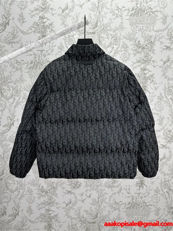 DIOR ディオール コピー 存在感抜群 ダウンジャケット 総柄 ブラック メンズ 保温