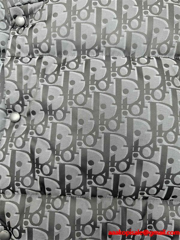 安定 人気 DIOR ディオール コピー ダウンベスト 総柄 ブラック メンズ 2025秋冬