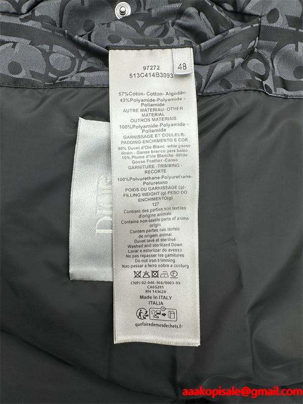 安定 人気 DIOR ディオール コピー ダウンベスト 総柄 ブラック メンズ 2025秋冬