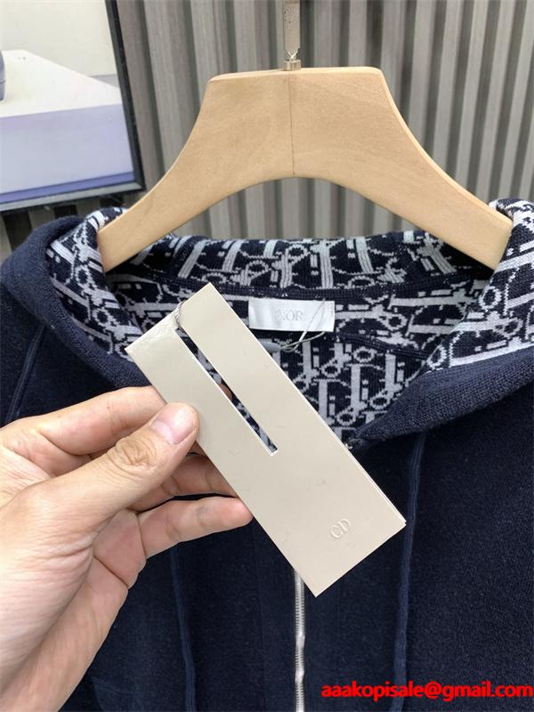トレンド ジップパーカー ネイビー メンズ モード系 DIOR ディオール コピー
