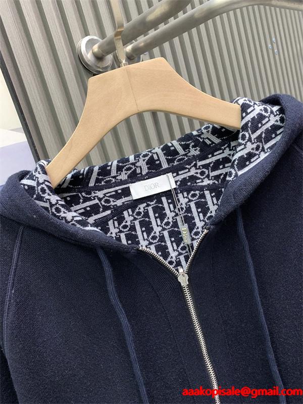 トレンド ジップパーカー ネイビー メンズ モード系 DIOR ディオール コピー
