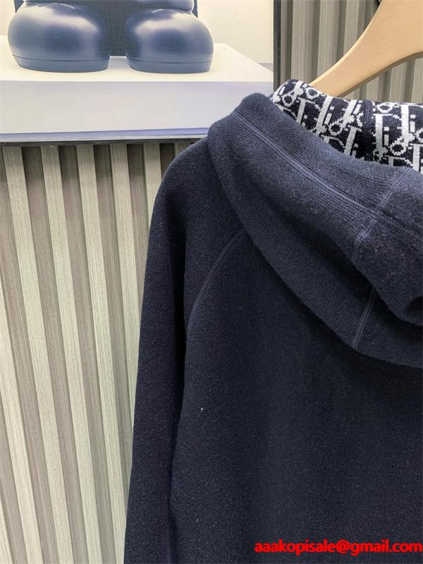 トレンド ジップパーカー ネイビー メンズ モード系 DIOR ディオール コピー