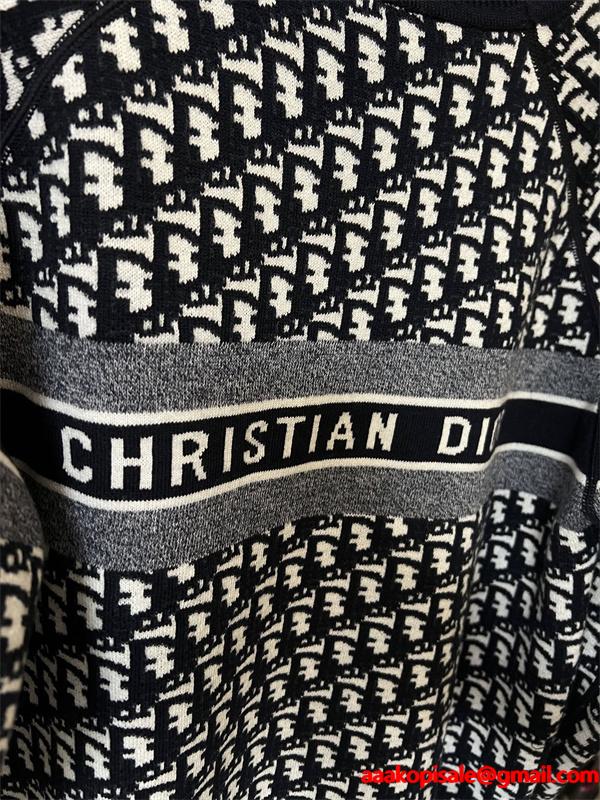  DIOR ディオール コピー 完成度重視 クルーネック ニット 総柄 ブラック 2025秋冬 映える