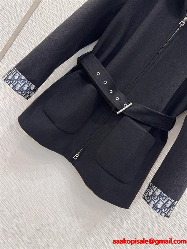 本格派 コート ブラック レディース トレンド  秋冬コーデ DIOR ディオール コピー