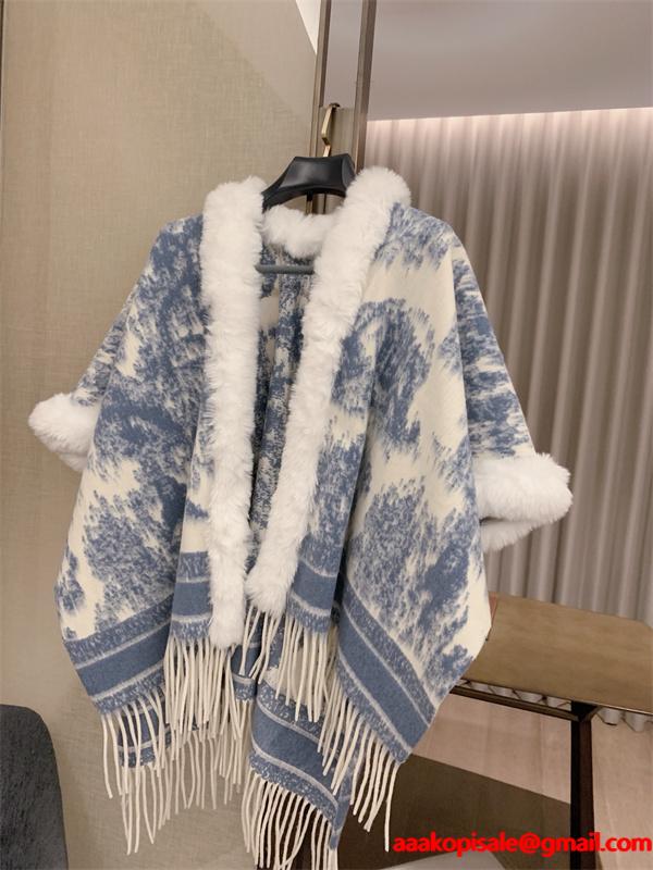 DIOR ディオール コピー 2025秋冬 季節感 ポンチョコート グレー レディース 温か素材