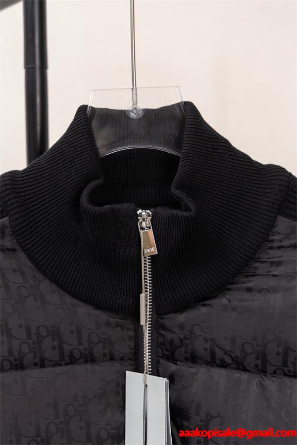  売れ筋確定 中綿切替ジャケット ブラック メンズ 保温性抜群 ディオール DIOR コピー