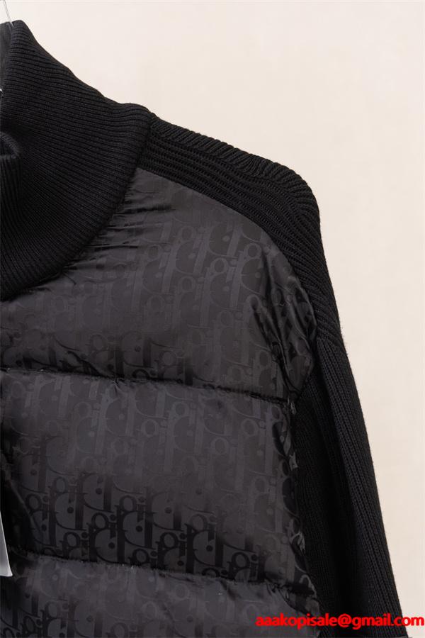  売れ筋確定 中綿切替ジャケット ブラック メンズ 保温性抜群 ディオール DIOR コピー