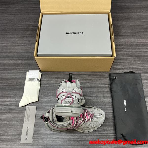 BALENCIAGA 激安 Track Trail スニーカー メンズ ローカット 厚底 トレイル系 レースアップ ボリュームソール グレー系
