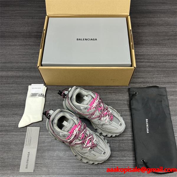 BALENCIAGA 激安 Track Trail スニーカー メンズ ローカット 厚底 トレイル系 レースアップ ボリュームソール グレー系