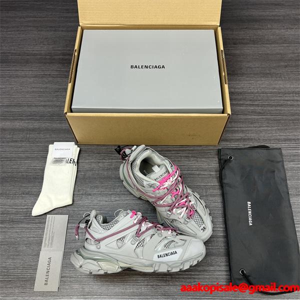BALENCIAGA 激安 Track Trail スニーカー メンズ ローカット 厚底 トレイル系 レースアップ ボリュームソール グレー系