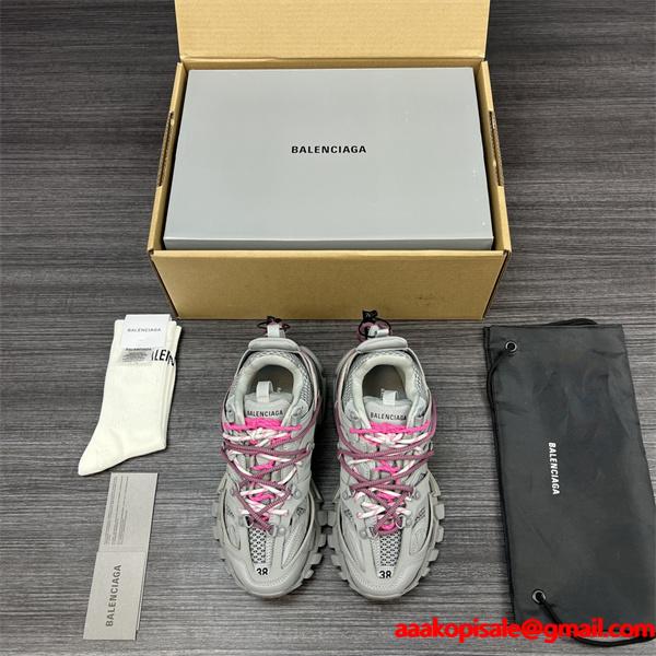 BALENCIAGA 激安 Track Trail スニーカー メンズ ローカット 厚底 トレイル系 レースアップ ボリュームソール グレー系