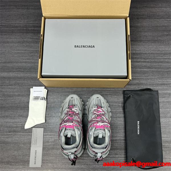 BALENCIAGA 激安 Track Trail スニーカー メンズ ローカット 厚底 トレイル系 レースアップ ボリュームソール グレー系