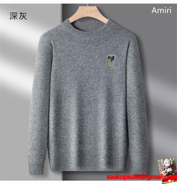 2025秋冬 あったか アイボリー きれいめ 定番 ニット AMI PARIS アミ パリス コピー