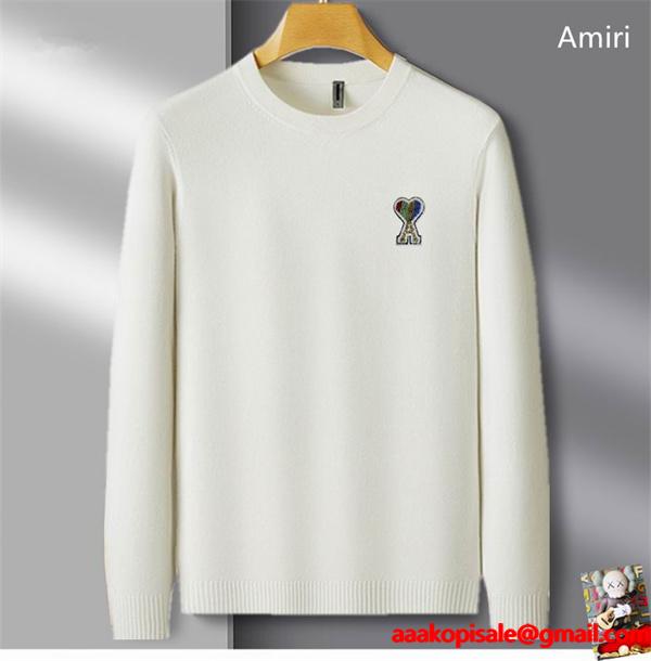 2025秋冬 あったか アイボリー きれいめ 定番 ニット AMI PARIS アミ パリス コピー