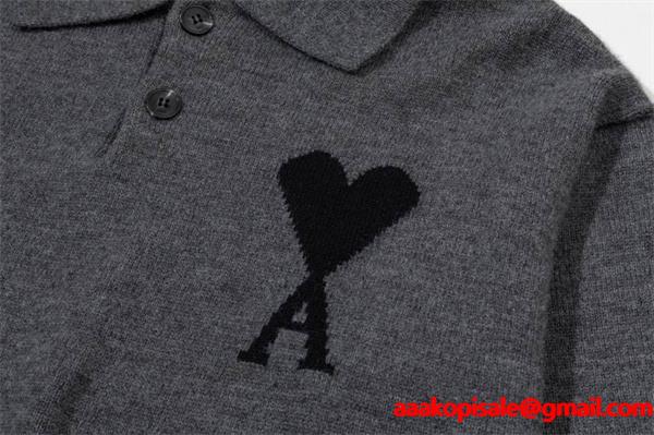 秋冬 厚手 上品 立体編み きれいめ 注目 AMI PARIS アミ パリス コピー ニット