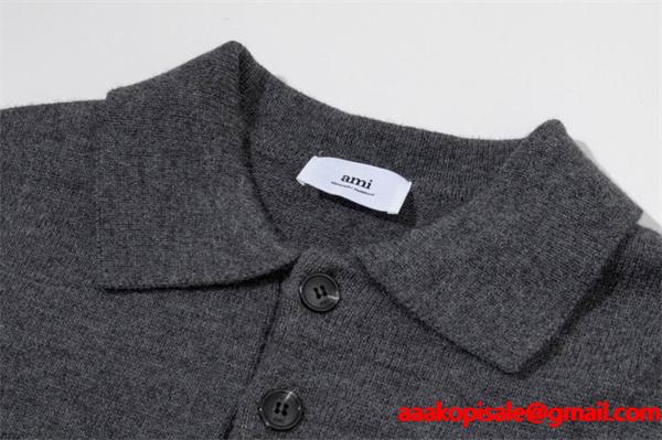 秋冬 厚手 上品 立体編み きれいめ 注目 AMI PARIS アミ パリス コピー ニット