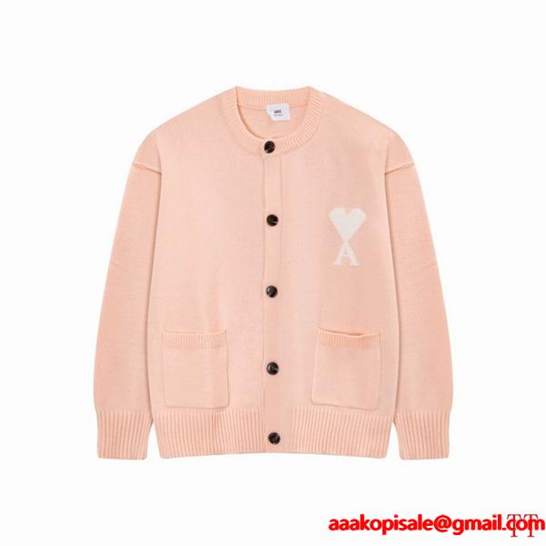 2025秋冬 厚み感 着回し抜群 高见え ボタン AMI PARIS アミ パリス コピー ニット 