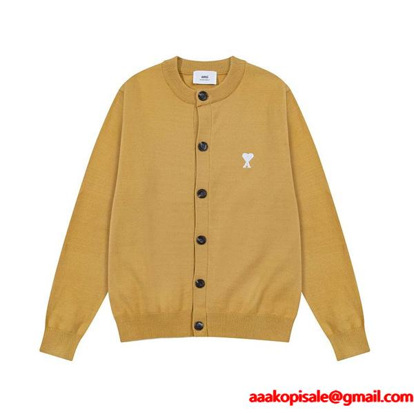 秋冬 しっかり素材 落ち着き 着回し力抜群 AMI PARIS アミ パリス コピー カーディガン