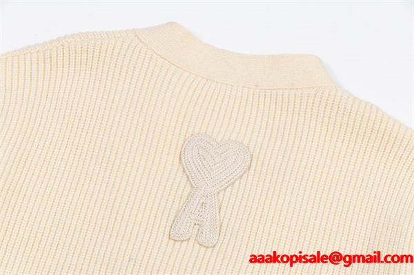 秋冬 知的ムード クラシック 人気 Vネック AMI PARIS アミ パリス コピー ニット