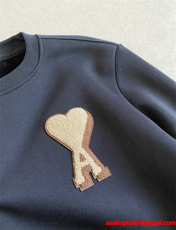 秋冬 裏起毛 リラックス ワンポイント AMI PARIS アミ パリス コピー スウェット