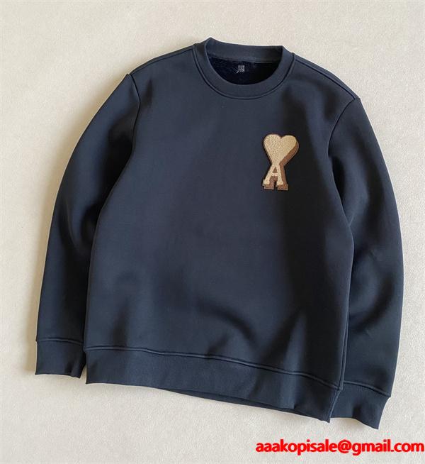 秋冬 裏起毛 リラックス ワンポイント AMI PARIS アミ パリス コピー スウェット