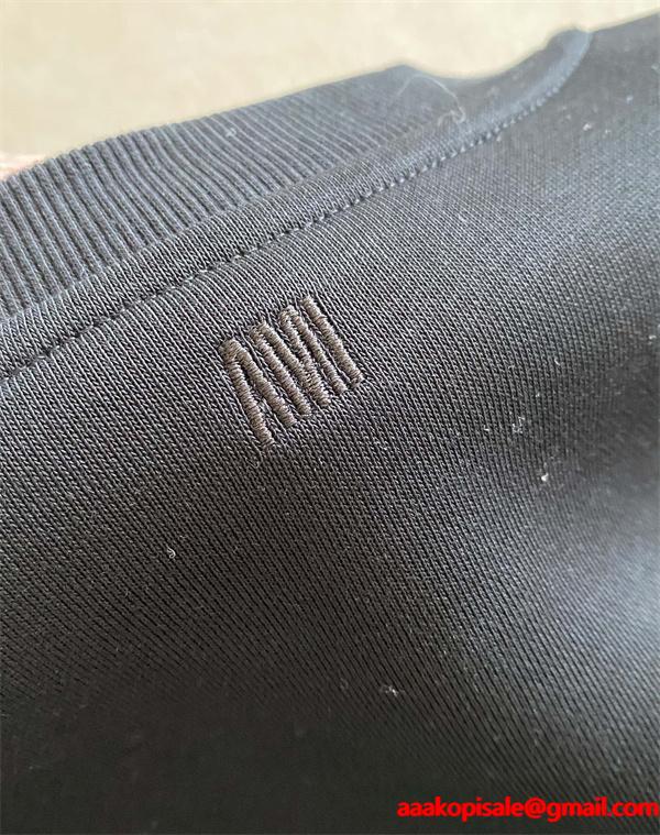 秋冬 裏起毛 リラックス ワンポイント AMI PARIS アミ パリス コピー スウェット