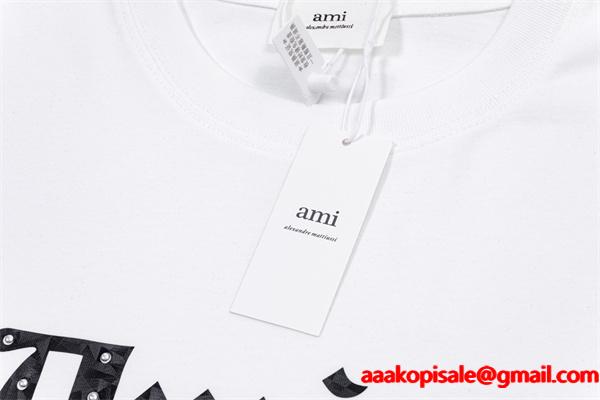 AMI PARIS アミ パリス コピー ブラック クラシカルロゴ 洗練ムード 人気 トレーナー