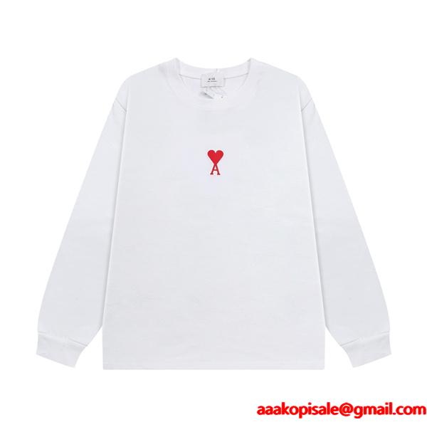 AMI PARIS アミ パリス コピー 2025秋冬コーデ 中厚素材 ブラック 刺繍 トレーナー