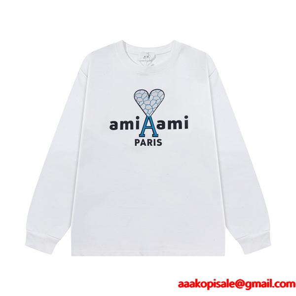 AMI PARIS アミ パリス コピー ホワイトカラー フレンチムード  大人カジュアル ロングスリーブ