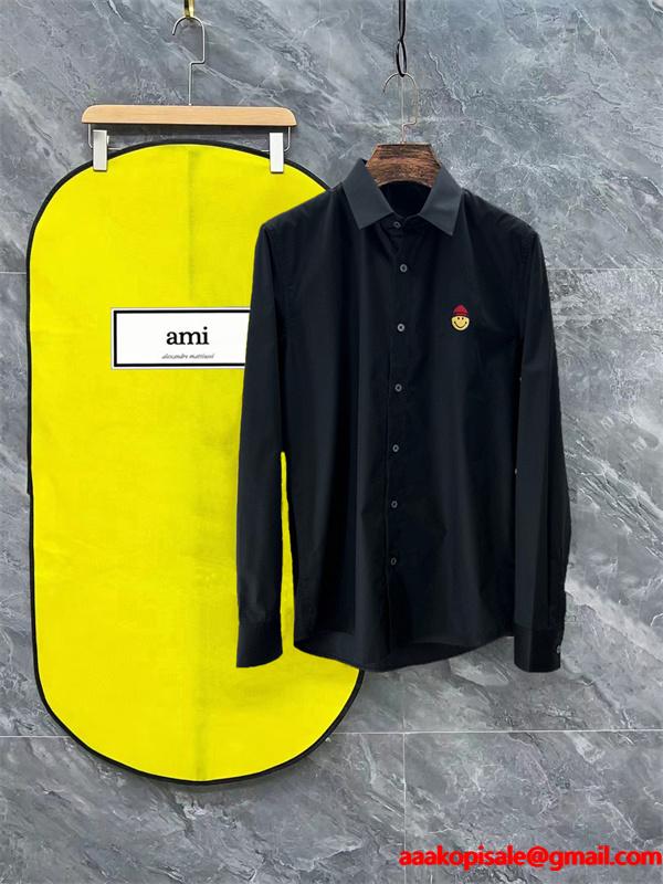 秋冬 轻量素材  きちんと感 着回し便利 入手困難 AMI PARIS アミ パリス コピー シャツ