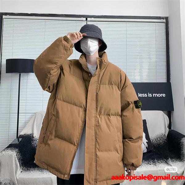 STONE ISLAND ストーンアイランド コピー 秋冬 高保温 ブラウン トレンド 防寒 ダウンジャケット