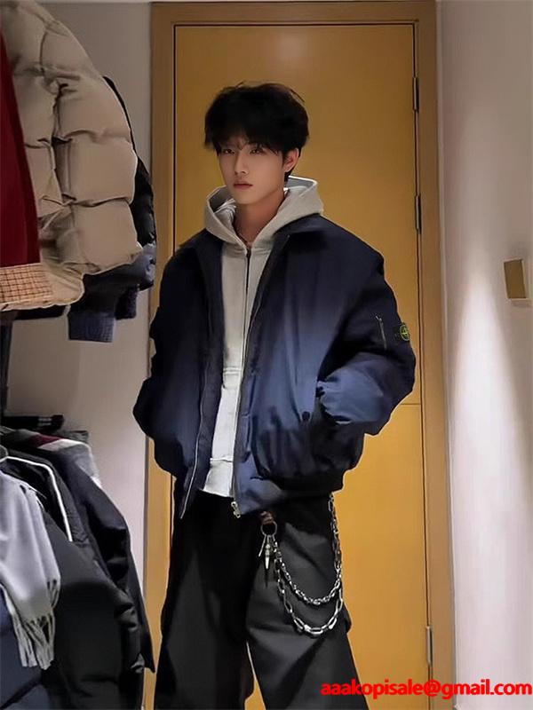 STONE ISLAND ストーンアイランド コピー ネイビー シルエット 着回し力抜群 中綿ジャケット