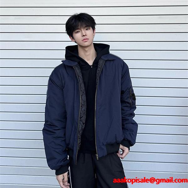 STONE ISLAND ストーンアイランド コピー ネイビー シルエット 着回し力抜群 中綿ジャケット