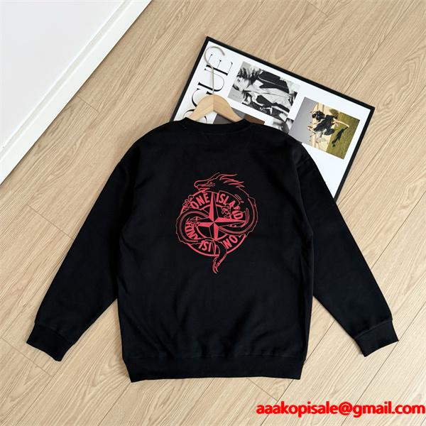 2025秋冬必須アイテム 厚手コットン 存在感アップ パーカー STONE ISLAND ストーンアイランド コピー